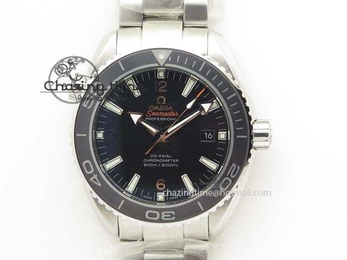0816 Flexible Seamaster 300M SS OMF 1:1 Best Edition Black Dial Matt Black Ceramic Bezel On SS Bracelet A 8147